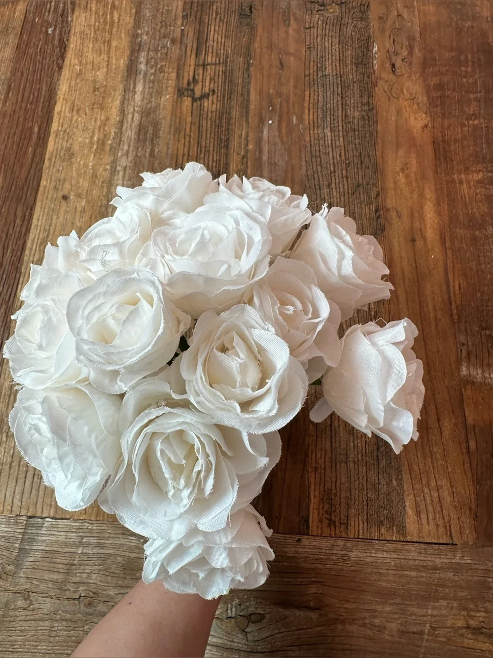 White Artificial Rose Bouquet - Home Accents